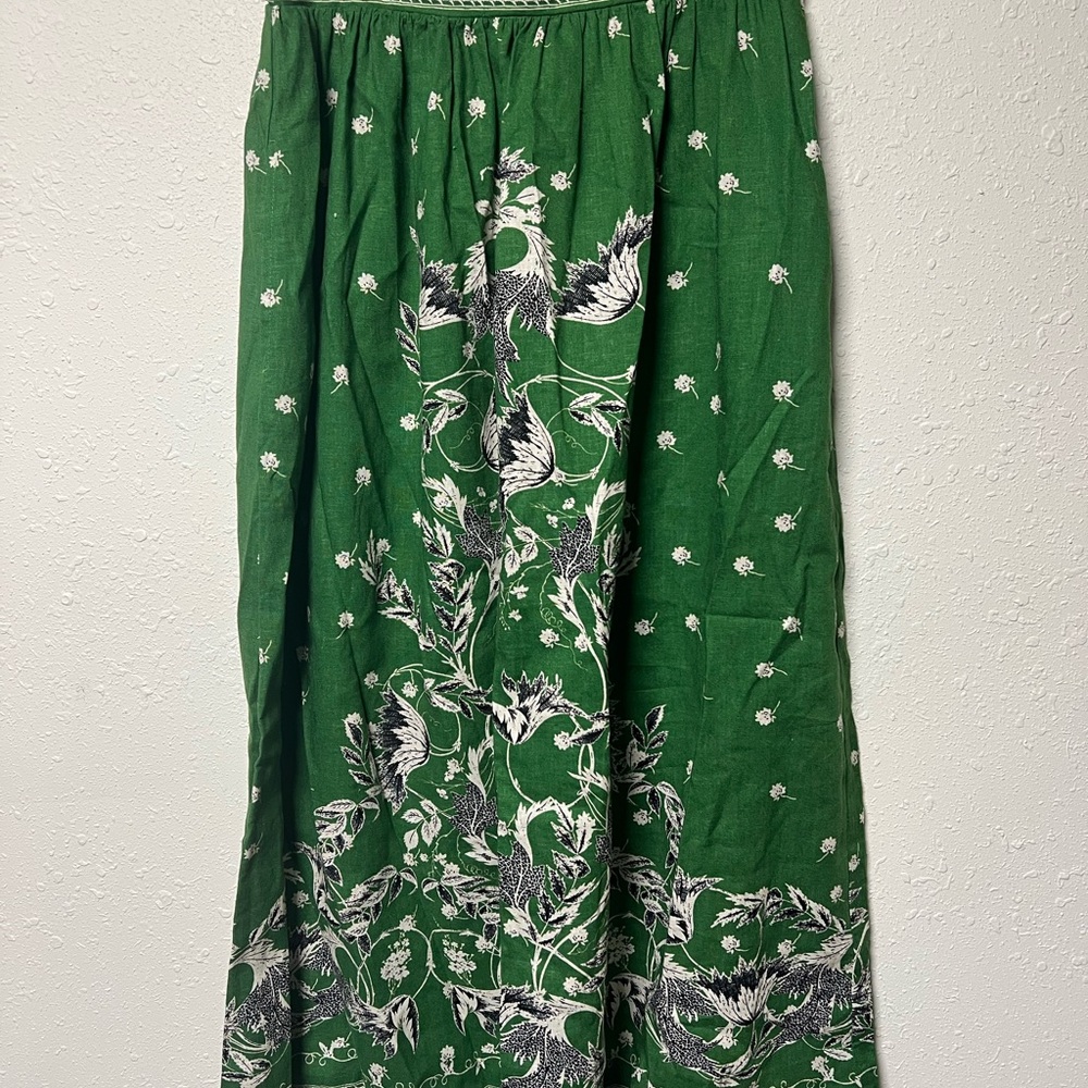 Max Studio‎ Green Pleated A-Line Maxi Skirt